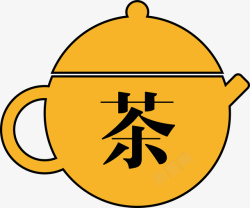 卡通手绘茶壶简笔画矢量图素材