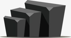 台阶黑色岩石山石素材