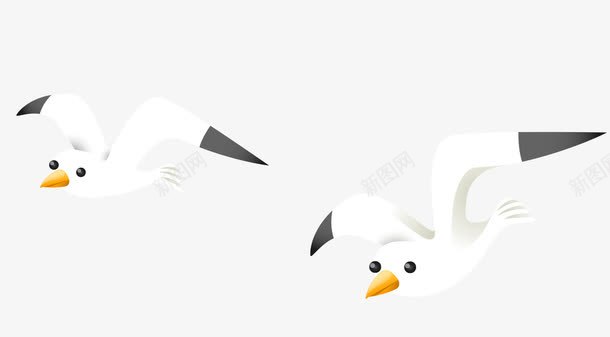 卡通海鸥装饰图案png免抠素材_88icon https://88icon.com 免抠PNG 卡通 海鸥 装饰图案