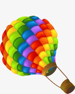 彩色卡通创意热气球装饰素材