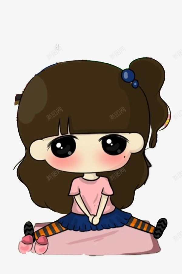 绑小辫子的长发小女孩png免抠素材_88icon https://88icon.com 卡通 女孩 小辫子 长发1