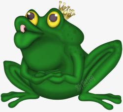 卡通绿色癞蛤蟆青蛙王子素材
