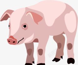 卡通手绘猪剪影动物素材