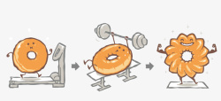 锻炼肌肉的甜甜圈矢量图素材