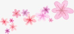 手绘粉色艺术花朵素材