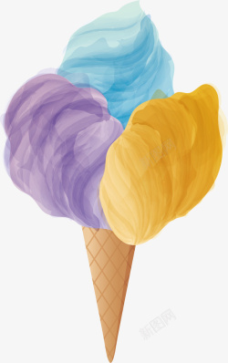 三色棉花糖美味三色冰激凌矢量图高清图片
