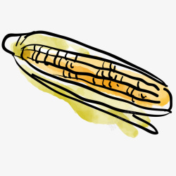 水彩手绘彩绘玉米矢量图素材