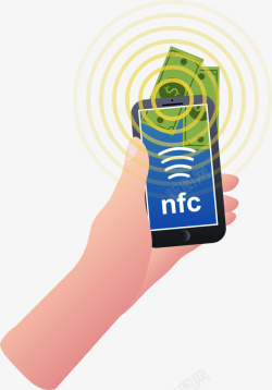 手机迷你风格NFC矢量图素材