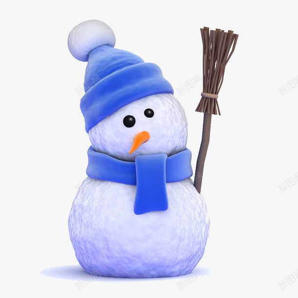 戴蓝色毛线帽子的雪人png免抠素材_88icon https://88icon.com 卡通雪人 小蓝帽 帽子与围巾 戴帽子 毛线帽子 蓝色 雪人