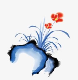 中国水彩植物花素材