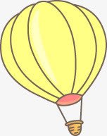 黄色热气球效果卡通素材