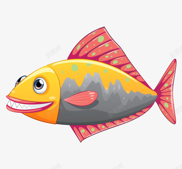 卡通手绘彩色红色鱼矢量图ai免抠素材_88icon https://88icon.com 卡通的鱼 平面鱼素材 彩色的鱼 手绘的红色鱼 矢量鱼 矢量图