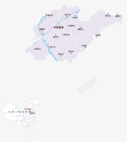 中国山东省地图素材