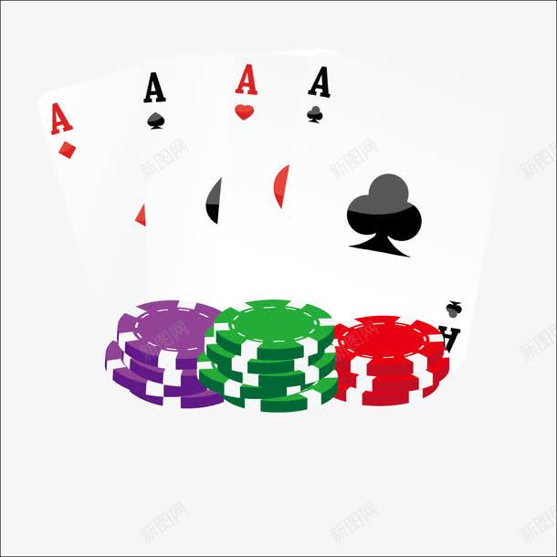 玩扑克牌矢量图ai免抠素材_88icon https://88icon.com 筹码 红桃 纸牌 赌博 矢量图