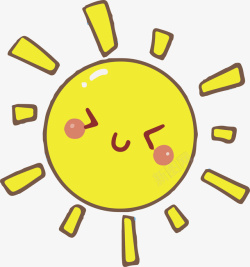 金色发光太阳可爱的挤眼卡通太阳高清图片