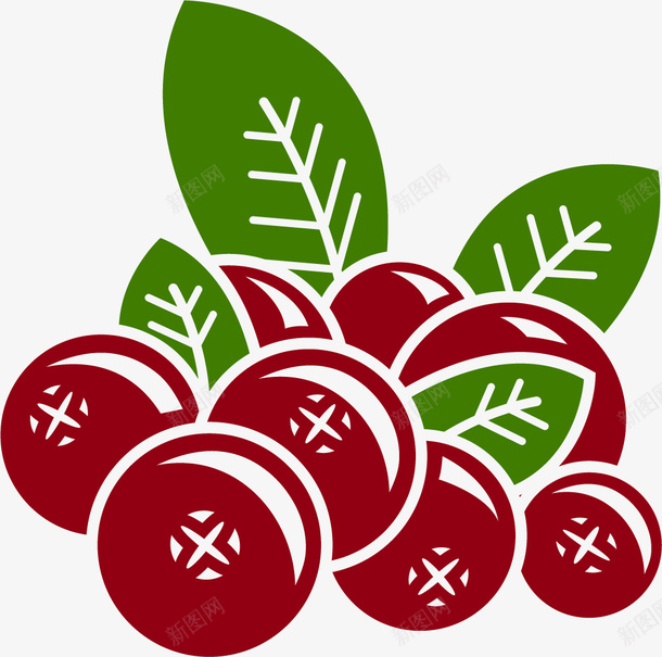 圆形红色蔓越莓png免抠素材_88icon https://88icon.com 卡通蔓越莓 圆形 水果 矢量蔓越莓 红色 蔓越莓
