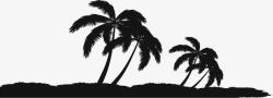 黑色植物风景手绘椰子树素材