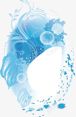 淡蓝色背景元素装饰图案花纹素材