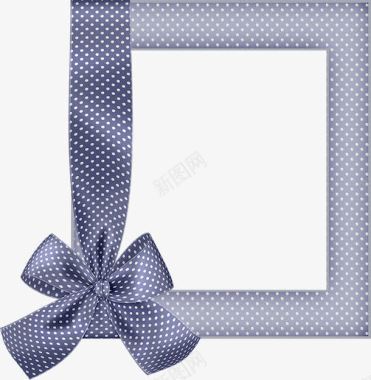 照片相框手绘手绘边框蓝色蝴蝶结相图标图标