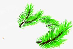 手绘创意合成绿色的圣诞树树叶素材