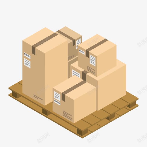 货物集装箱矢量图eps免抠素材_88icon https://88icon.com 货物 集装箱 黄色纸箱 矢量图