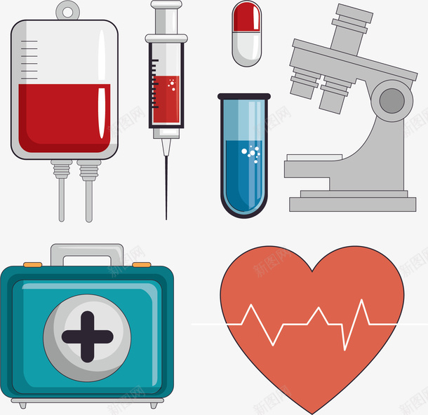 医用血袋和爱心矢量图ai免抠素材_88icon https://88icon.com 医药箱 卡通手绘 水彩 爱心 血液 血袋 试管 矢量图