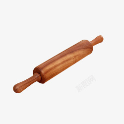 棕色实木擀面杖素材