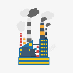污染环境的工厂矢量图素材