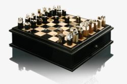 黑色国际象棋棋盘格装饰素材