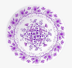 紫色中国风盘子装饰图案素材