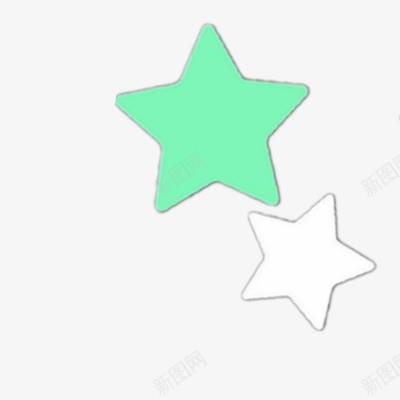 绿色白色五角星可爱风png免抠素材_88icon https://88icon.com 五角星 可爱 白色 绿色