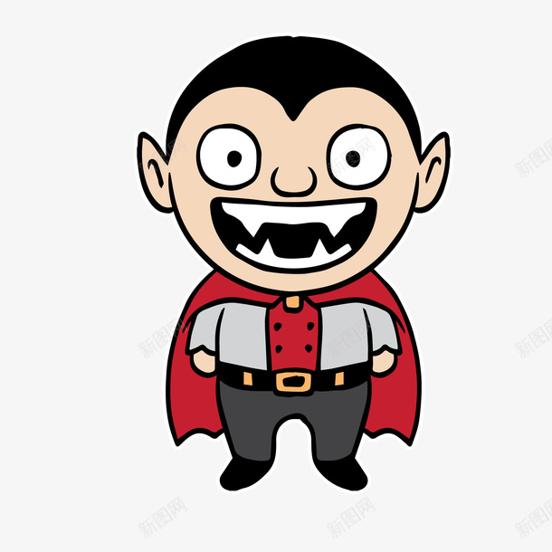 卡通超人矢量图ai免抠素材_88icon https://88icon.com 万圣节 人物 化装舞会 吸血鬼 微笑 超人 矢量图