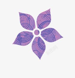 创意手绘水彩紫色的花卉植物素材