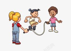 卡通儿童跳绳素材