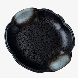 黑色立体简约家用陶瓷盘子素材