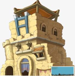 卡通游戏城堡堡垒素材