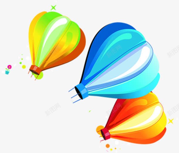 彩色的渐变的热气球png免抠素材_88icon https://88icon.com 彩色 渐变 热气球