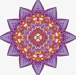 紫色美丽宗教花纹矢量图素材