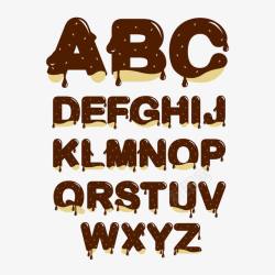 巧克力酱字母海报装饰字母素材