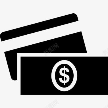 信用卡信用卡和美元图标图标