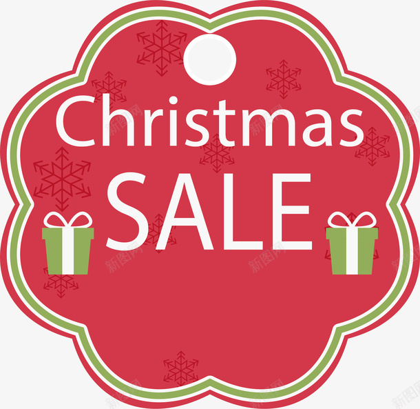 红色花边圣诞节促销矢量图ai免抠素材_88icon https://88icon.com 促销 促销标签 圣诞节 圣诞节促销 矢量png 花边标签 矢量图