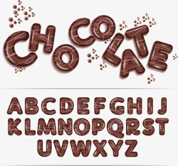 巧克力艺术字矢量图素材