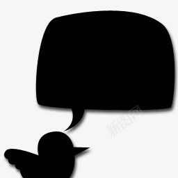 对话框素材黑色小鸟有话说对话框图标图标