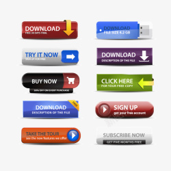 网页download边框元素矢量图素材