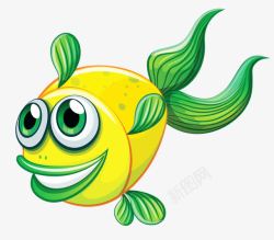 绿尾巴黄色小丑鱼高清图片