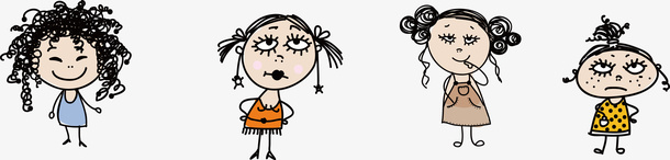 卡通手绘丑女孩矢量图ai免抠素材_88icon https://88icon.com 卡通 卡通人物 卡通手绘 女孩 矢量图
