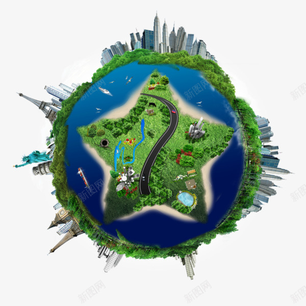 创意绿色环保低碳地球png免抠素材_88icon https://88icon.com 低碳地球 创意环保地球 地球 绿色地球