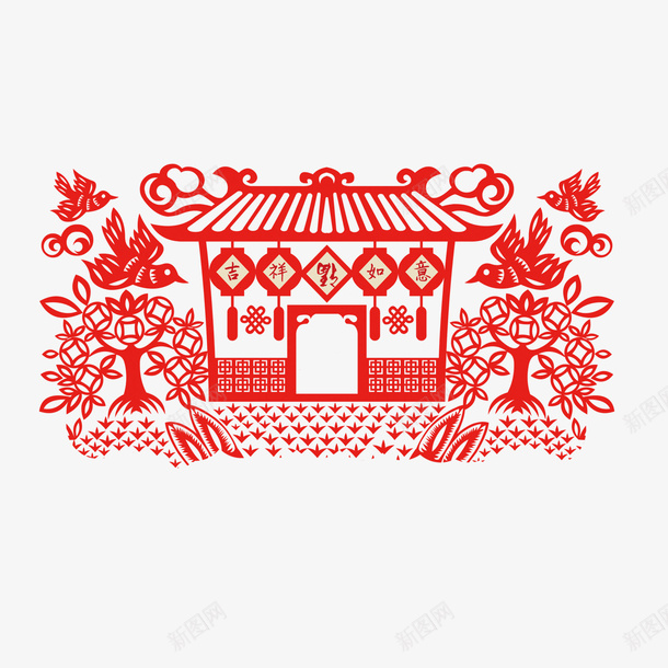 新年剪纸psd免抠素材_88icon https://88icon.com 300像素图 PSD免抠 免抠大图 剪纸 手绘 新年 高清免抠