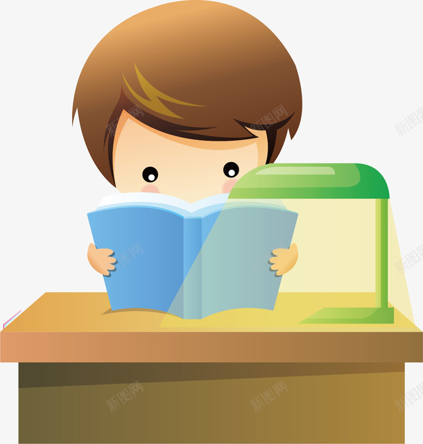 爱学习的孩子矢量图ai免抠素材_88icon https://88icon.com 书本 书桌 儿童 卡通 学习 手绘 矢量图
