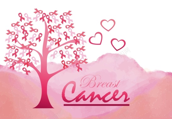 矢量粉色女性乳腺癌健康宣传背景背景